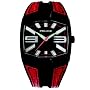 Police 'Axis' Gents Black/Red Strap With Black Dial Watch