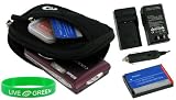 3n1 Neoprene Sleeve (Super Black) Case / LI-40B LI-42B 650mAh Li-Ion Battery / AC DC Charger for Olympus Stylus 5010 14 MP Digital Camera Blue