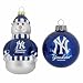 MLB New York Yankees Snowman and Ball Mini Blown Glass Ornaments