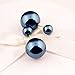 SASAMALL Colorful Double-faced Pearl Double Pearl Beads Plug Stud Earrings WHS541 (2-Sapphire)