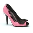 3 Inch Sexy Pump Shoes Satin Peep Toes With Whip Stitch Penthouse Shoes Pink