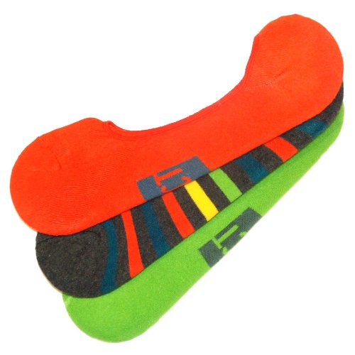 Charcoal Green Red Stripe Mens No-see-um 3 Pack Socks - Pact