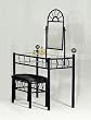 Sunburst Design BLACK VANITY SET - Table, Mirror and Bench