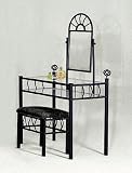 Sunburst Design BLACK VANITY SET - Table, Mirror and Bench