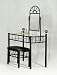 Sunburst Design BLACK VANITY SET - Table, Mirror and Bench