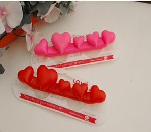 Red Heart Shape Suction Toothbrush Holder for 4 Toothbrush;Parent and kids