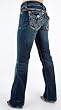 MEK Denim Oaxaca Boot Cut Jeans - Dark Blue
