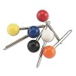 Map Tacks with 3/16" Head, 3/8" Point, Assorted Colors, 100/Box GEMMTA