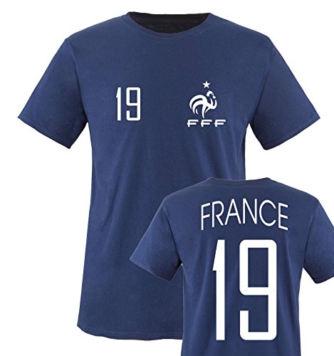 TRIKOT – FRANCE – 19 – Kinder T-Shirt – Navy / Weiss Gr. 110-116