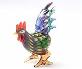 Fitz and Floyd Art Glass Menagerie Rooster Figurine