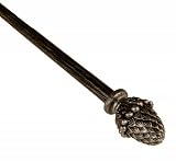 BCL Product Sourcing 58CN28S Pine Cone Curtain Rod- Antique Silver Finish- 28-inch to 48-inch- 0.62-inch Diameter Pole