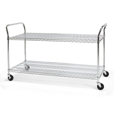 BEF8152247 - Best Chrome wire 24x60 2 shelf utility cart SHCART2460
