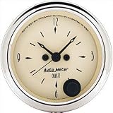 Auto Meter 1885 Antique Beige Short Sweep Electric Clock Gauge