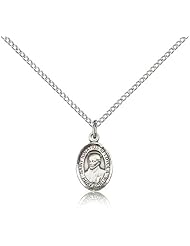 .925 Sterling Silver Saint St. Ignatius of Loyola Medal Pendant 1/2 x 1/4 Inches Soldiers-9217- Comes with a .925 Sterling Silver Lite Curb Chain Neckace And a Black velvet Box