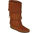 Minnetonka Women's 1632 Calf Hi 3-Layer Fringe Boot,Brown,10 M US