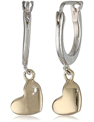 Zina Sterling Silver Small Heart Dangles in Silver and 14k Gold Earrings