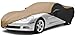 Coverking Custom Car Cover for Lincoln Continental - Satin Stretch Fabric, 2-Tone Black /Tan