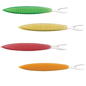 Animal House Sardine Forks, Set of 4 Assorted Colors by Boston Warehouse