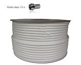Produkt-Bild: 100 m Sat Koaxialkabel 120dB, 7,2mm 4 fach geschirmt, HDTV f&auml;hig + 10 F-Stecker gratis