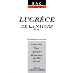 Lucrece, de la nature livre I (texte en latin et traduction)