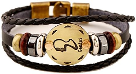 vivir La Vida Multi-layer 12 Zodiac Signs Constellation Astrology Leather Bracelet for Women and Men
