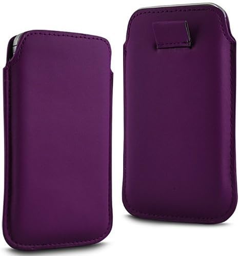 N4U Accesoories Twin Value Pack - 2 X Dark Purple Superior Pu Soft Leather Pull Flip Tab Case Cover Pouch For Sony Ericsson Xperia X8