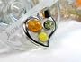 Completely Handcrafted - Designer Sterling Silver Amber Heart Pendant