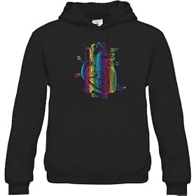 Buy Anatomical Heart Unisex Hooded Sweatshirt (Gold, Silver, Pink, Blue, and Rainbow Foil) by Solid Gold Bomb
