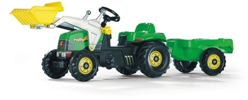 Rolly Toys 023134 - Rolly Kid Schauffellader mit Anhänger grün