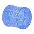 Blue Glitter Acrylic Saddle Plug - 10 Mm (00 Gauge)