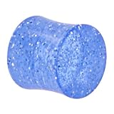 3/8 Inches Blue GLITTER Acrylic Saddle Plug