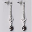 Brown Briolette Flowerpot Silver CZ Earrings