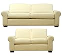 Westbury 3+2 Seater Leather Sofa Suite (Ivory Leather)
