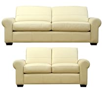 Westbury 3+2 Seater Leather Sofa Suite (Ivory Leather)