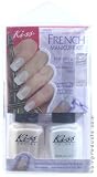 KISS Salon Results Sheer Cloud French Manicure Nail Kit for Tips & Toes Custom Fit Guides Included (Model: FMK03)