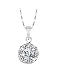 Round Diamond Halo Pendant 3/8ctw