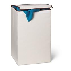 Honey-Can-Do HMP-01135 Foldable Square Hamper with Lid, Natural