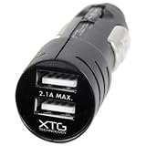 Ultra Compact High Output Dual USB Car Charger - 2.1A Output Ideal for Charging iPad, iPad 2, Galaxy, iPhone, HTC, Droid, GPS, and Other Tablets, Smart Phones and USB Powered Devices