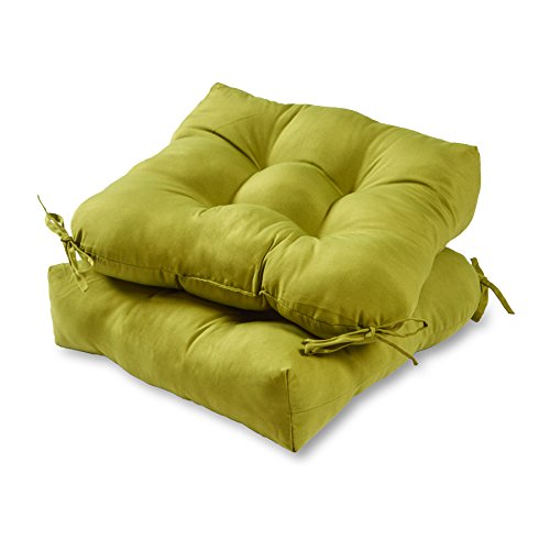 Greendale Home Fashions Indoor/Outdoor Chair Cushions, Kiwi Green, 20-Inch, Set of 2
