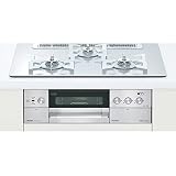 Rinnai RHS71W15G22R3C-STW-LP クリアホワイトミスト デリシア [ビルトインコンロ (プロパンガス用・左右強火力・3口・3V乾電池・幅75cm)]