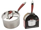 Ethos Hells Kitchen 18cm Saucepan with lid Stainless Steel Red Handles  from Ethos