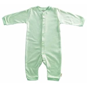 Tadpoles Organic Double Knit Cotton Footless Snap Front Romper, Sage, 3-6 Months