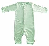 Tadpoles Organic Double Knit Cotton Footless Snap Front Romper, Sage, 6-9 Months