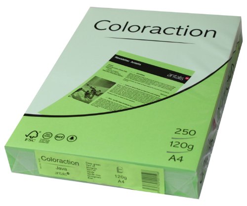 Coloraction 838A 120S 26 Antalis DIN A4, 160 gr/mq- Carta per fotocopie, colore: Verde giada Coloraction 838A 120S 26 Antalis DIN A4, 160 gr/mq- Carta per fotocopie, colore: Verde giada