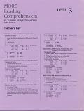 More Reading Comprehension Level 3 - Answer Key
