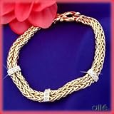 14K 2 Strand Diamond Wheat Bracelet