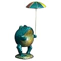 Carved Frog With Umbrella Statue