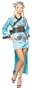 Adult Teal Dragon Lady Costume