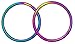 Forbidden Body Jewelry Pair of 2 Rings: 16g 7/16 Inch Surgical Steel Rainbow IP Plated Seamless Segment Hoop Rings