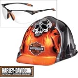 Harley-Davidson Orange Skulls Hard Hat Includes: Safety Eyewear
